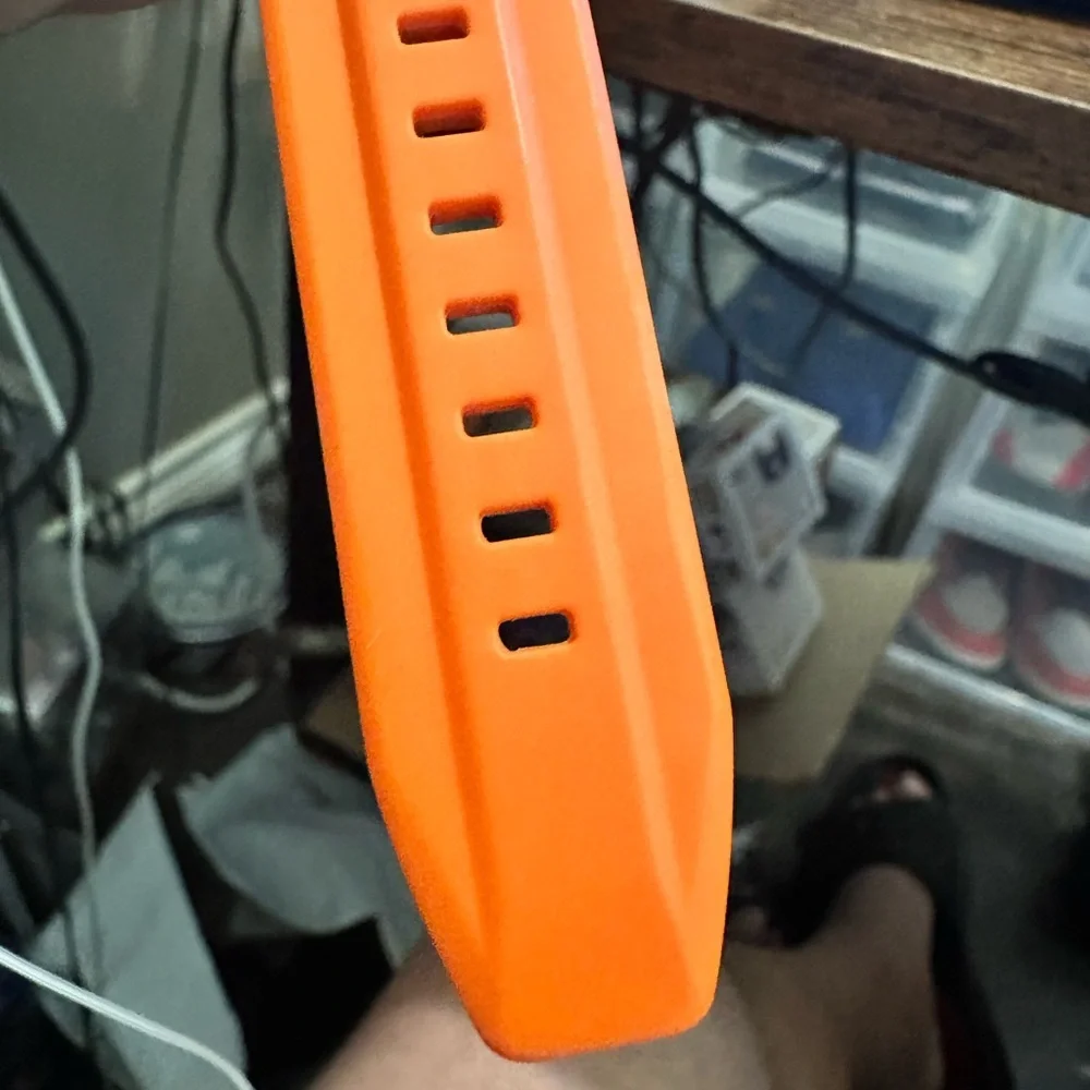 Orange Apple Smartwatch Watch Black Bezel